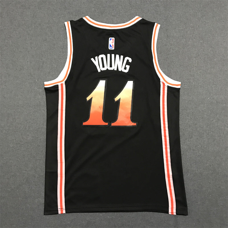 Men's Atlanta Hawks Trae Young #11 Black 2022/23 Swingman Jersey1 - City Edition
