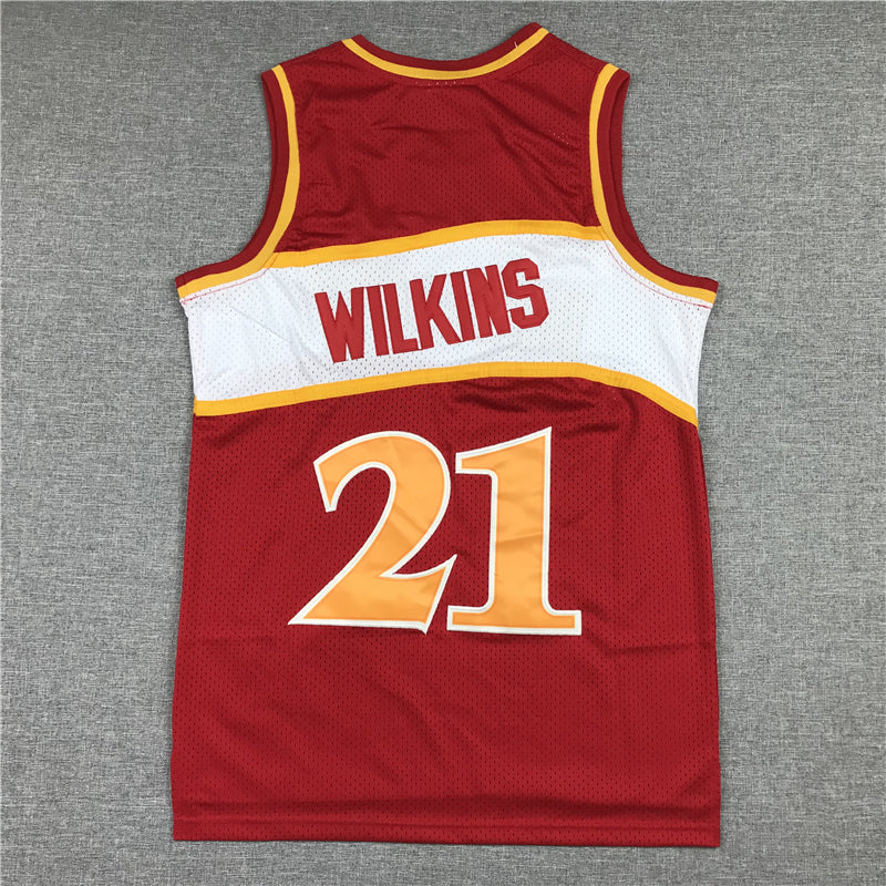 Men's Atlanta Hawks Dominique Wilkins 1986-87 Red Hardwood Classics Swingman Jersey1