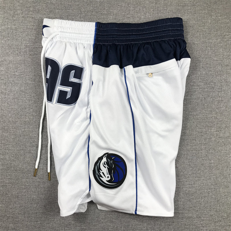 Men's Dallas Mavericks White Pocket Shorts1