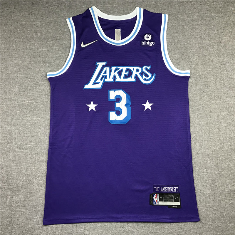 Men's Los Angeles Lakers Anthony Davis #3 Purple Swingman Jersey1 - City Edition