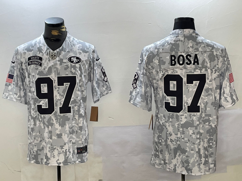Men's San Francisco 49ers Nick Bosa #97 Arctic Camo 2024 Salute to Service Limited Jersey1
