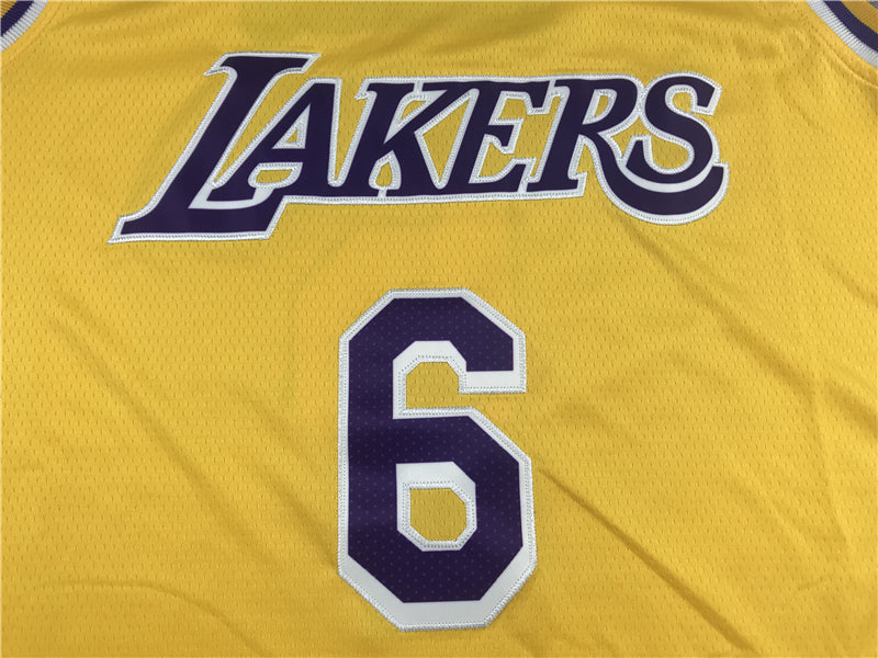 Men's Los Angeles Lakers LeBron James #6 Gold 2022/23 Swingman Jersey1 - Icon Edition