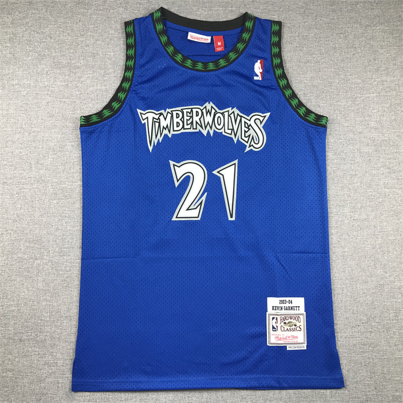 Men's Minnesota Timberwolves #21 Kevin Garnett Hardwood Classics Swingman Jersey1