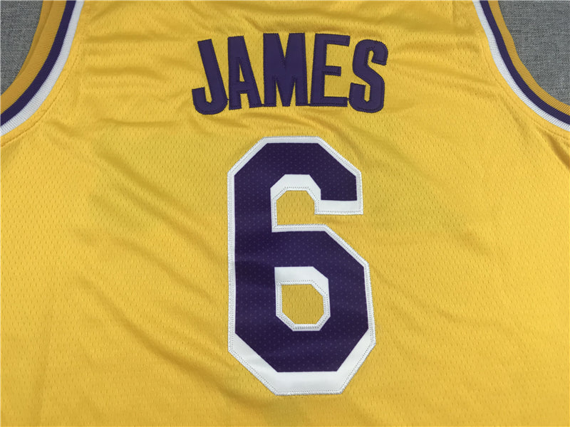 Men's Los Angeles Lakers LeBron James #6 Gold 2022/23 Swingman Jersey1 - Icon Edition