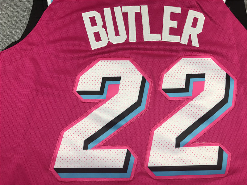 Men's Miami Heat Jimmy Butler #22 NBA Pink Swingman Jersey1