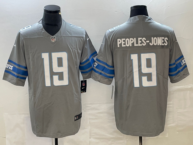 Men's Detroit Lions Donovan Peoples-Jones #19 Gray Game Jersey1