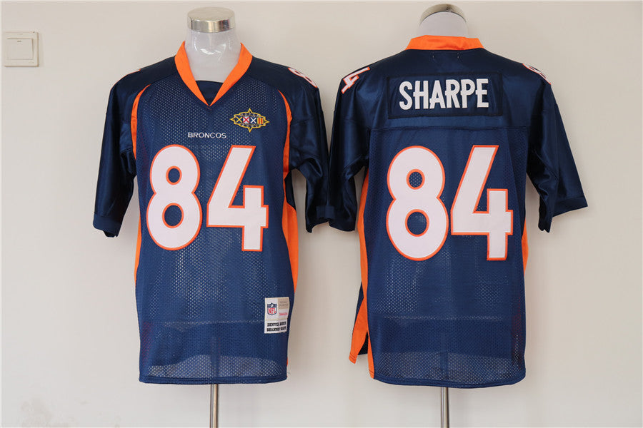 Men's Denver Broncos Shannon Sharpe Mitchell & Ness Navy Legacy Replica Jersey1