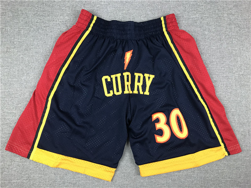Men's Golden State Warriors Navy Hardwood Classics Throwback Basketball Shorts1