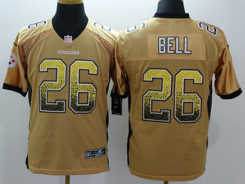 Men's Pittsburgh Steelers LeVeon Bell #26 Gold Game Jersey1