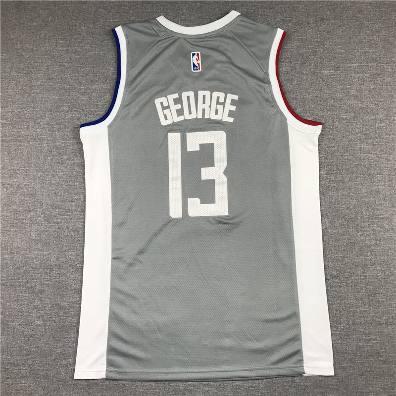 Men's LA Clippers Paul George Gray 2020/21 Swingman Jersey1 - Earned Edition