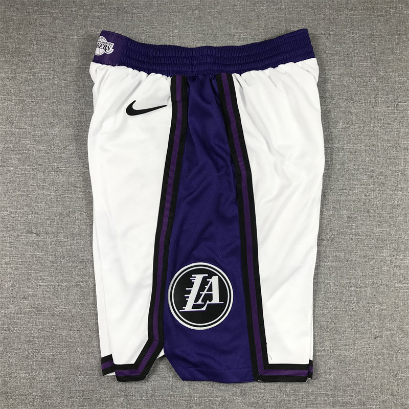 Men's Los Angeles Lakers White 2022/23 City Edition Basketball Shorts1