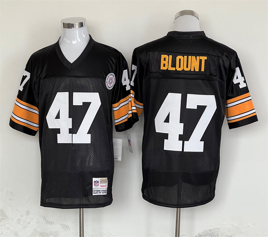 Men's Pittsburgh Steelers Mel Blount Mitchell & Ness Black Legacy Replica Jersey1