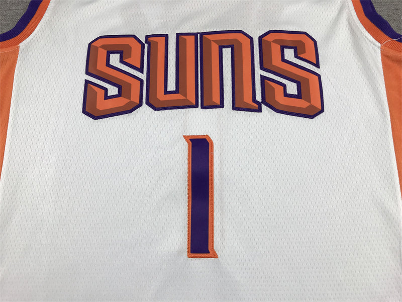 Men's Phoenix Suns Devin Booker #1 White 2022/23 Swingman Jersey1 - Association Edition