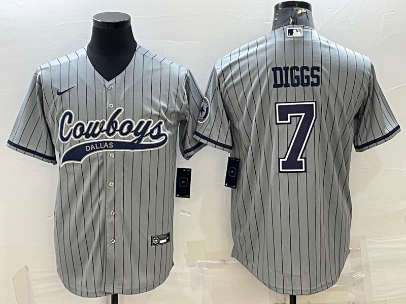 Men's Dallas Cowboys Trevon Diggs #7 Gray Game Player Jersey1 Joint Edition