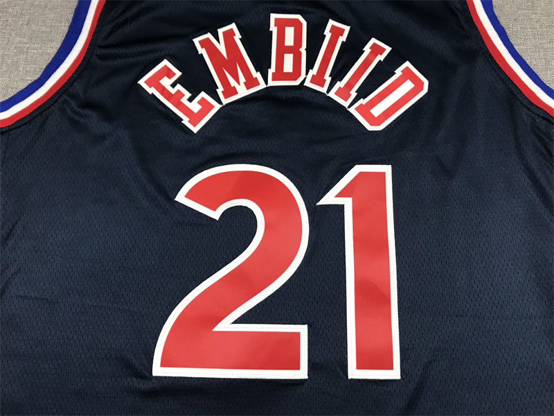 Men's Philadelphia 76ers Joel Embiid Navy 2021/22 Swingman Jersey1 - City Edition