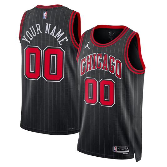 Men's Chicago Bulls Black 2022/23 Swingman Custom Jersey1 - Statement Edition