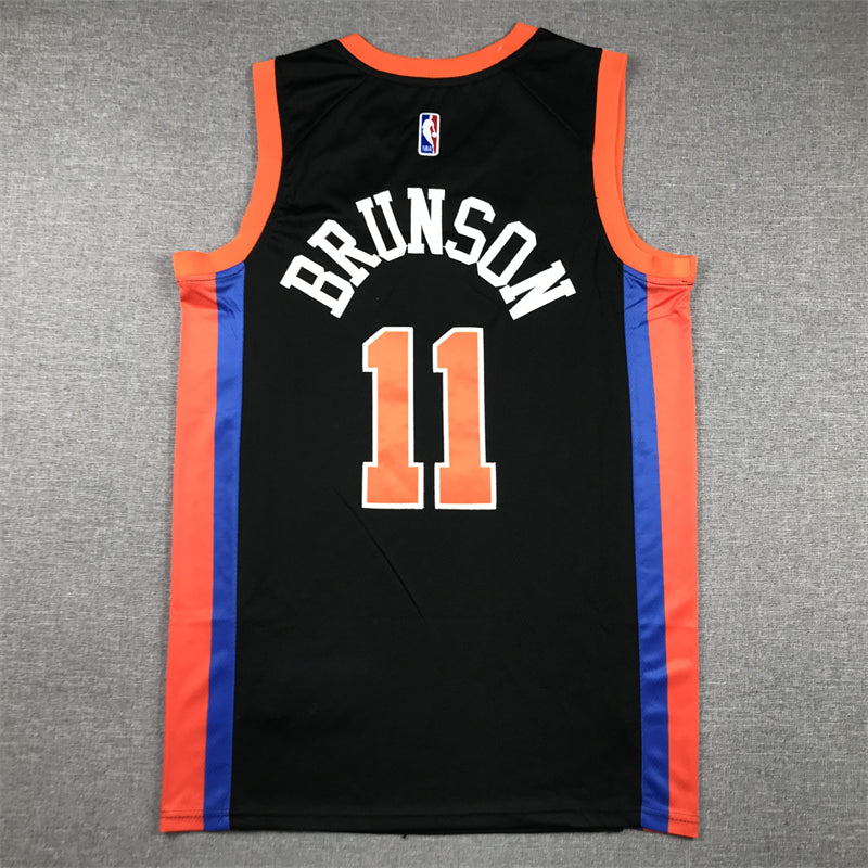 Men's New York Knicks Jalen Brunson #11 Black 2022/23 Game Jersey - City Edition