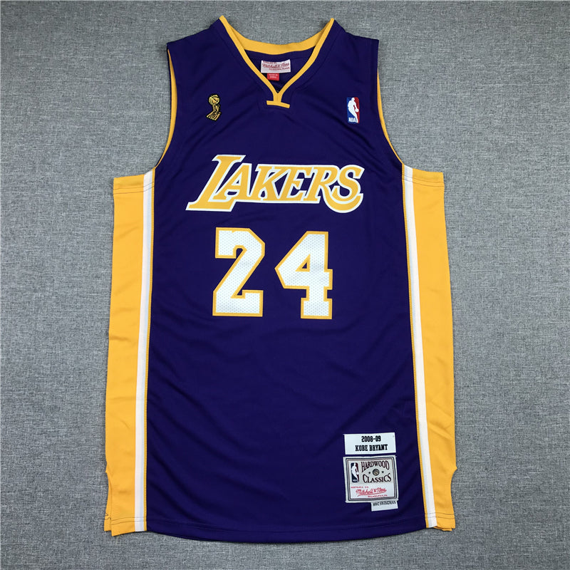 Men's Los Angeles Lakers Kobe Bryant Purple Hardwood Classics Authentic Jersey1