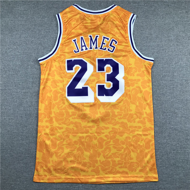 Men's Los Angeles Lakers LeBron James #23 NBA Orange Swingman Jersey1