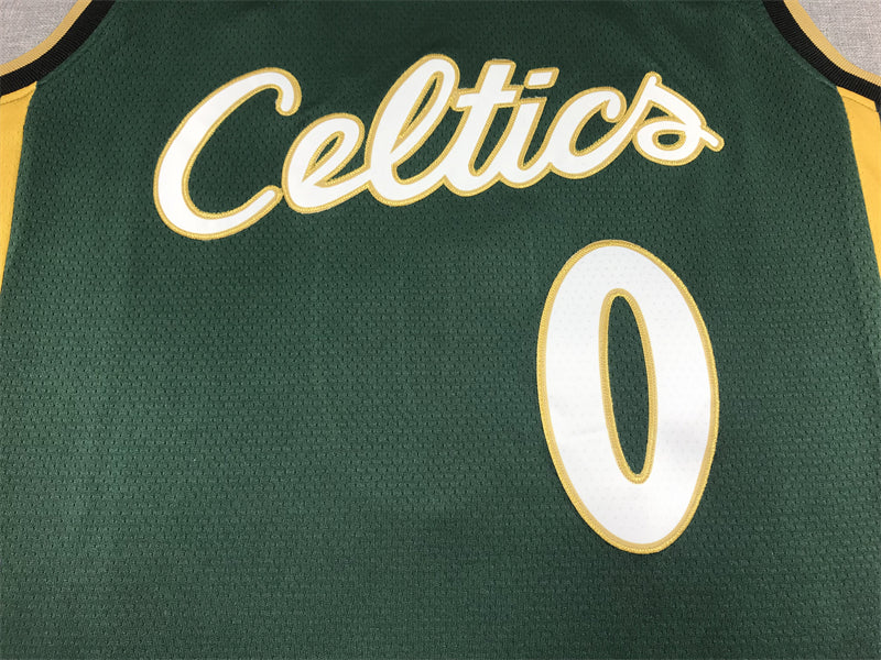 Men's Boston Celtics Jayson Tatum #0 Green 2022/23 Swingman Jersey1 - City Edition