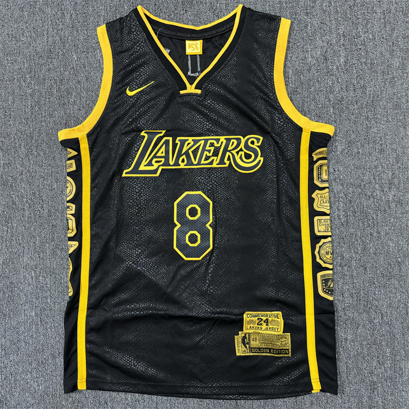 Men's Los Angeles Lakers Kobe Bryant #8-24 Black Swingman Jersey1