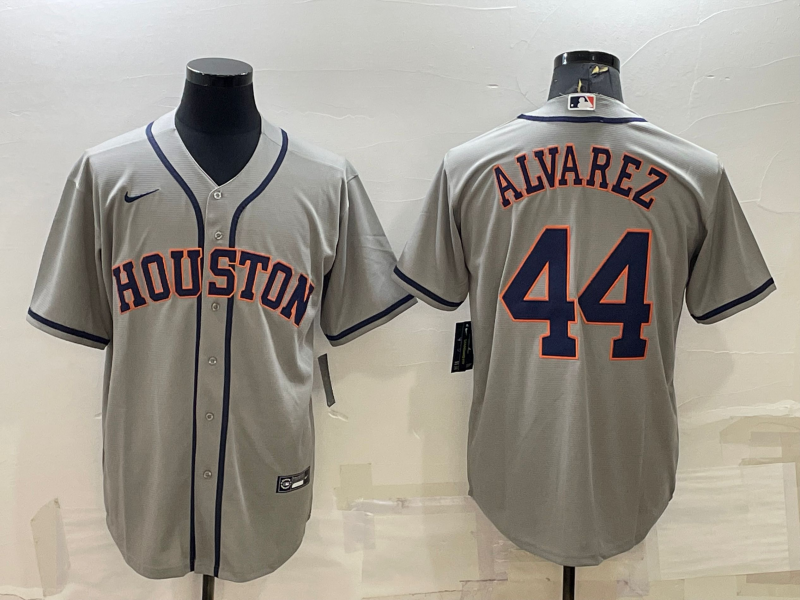 Men's Houston Astros Yordan Alvarez #44 Gray Replica Player Jersey1