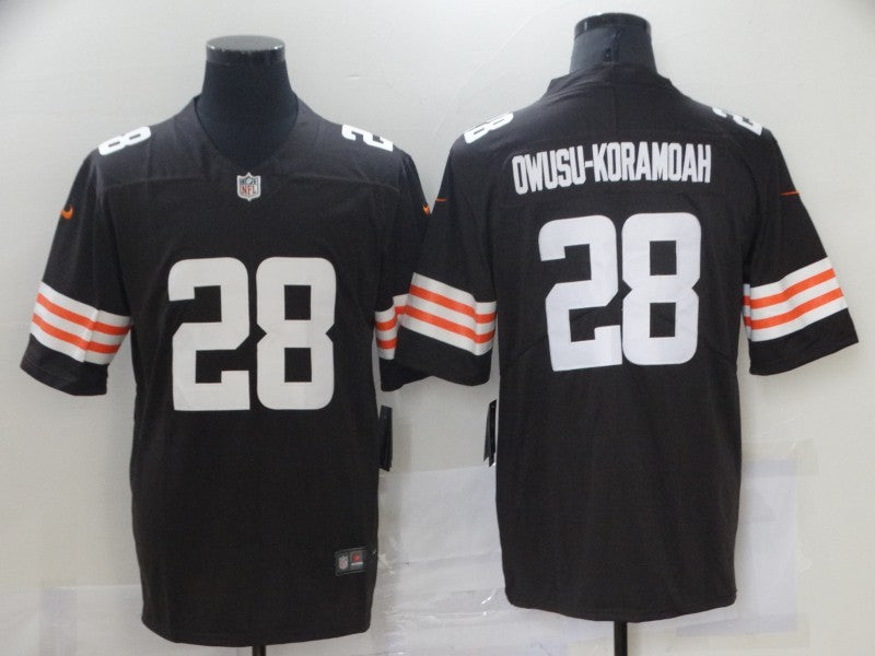 Men's Cleveland Browns Jeremiah Owusu-Koramoah #28 Brown Game Jersey1