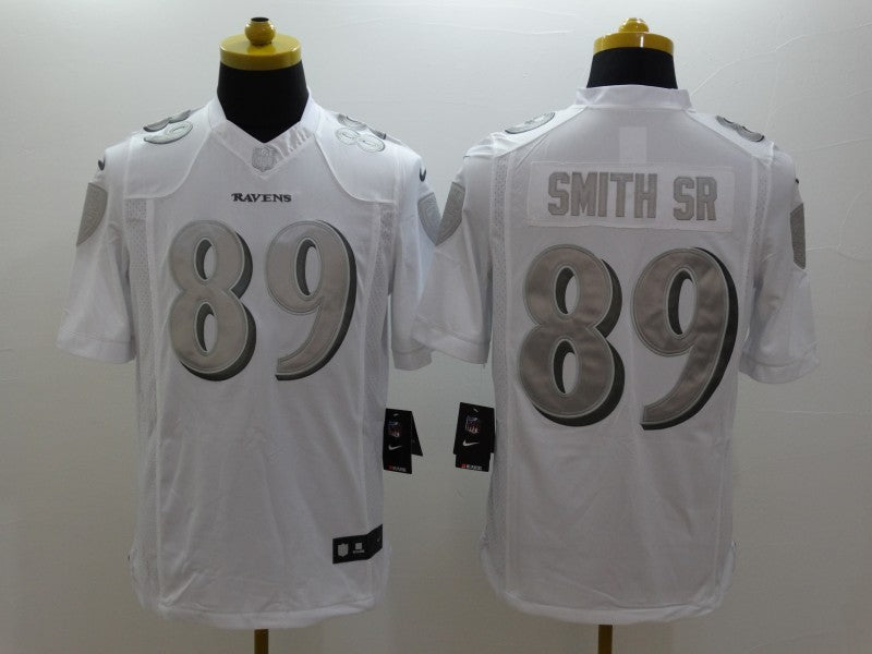 Men's Baltimore Ravens Steve Smith Sr #89 White Game Jersey1