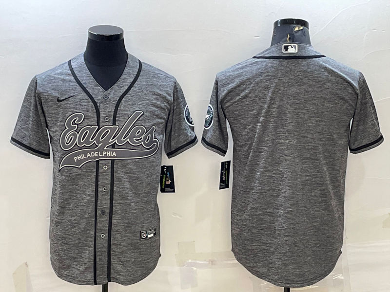 Men's Philadelphia Eagles Gray Blank Game Jersey1