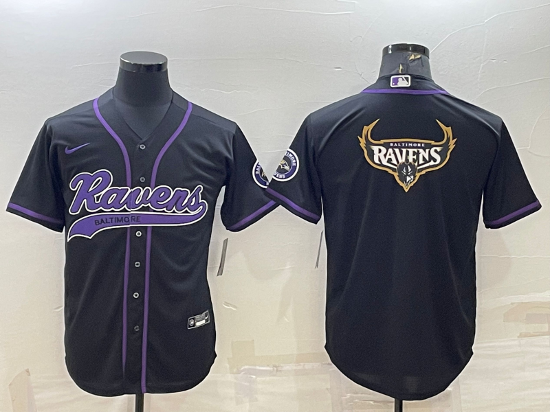 Men's Baltimore Ravens Black Game Jersey1