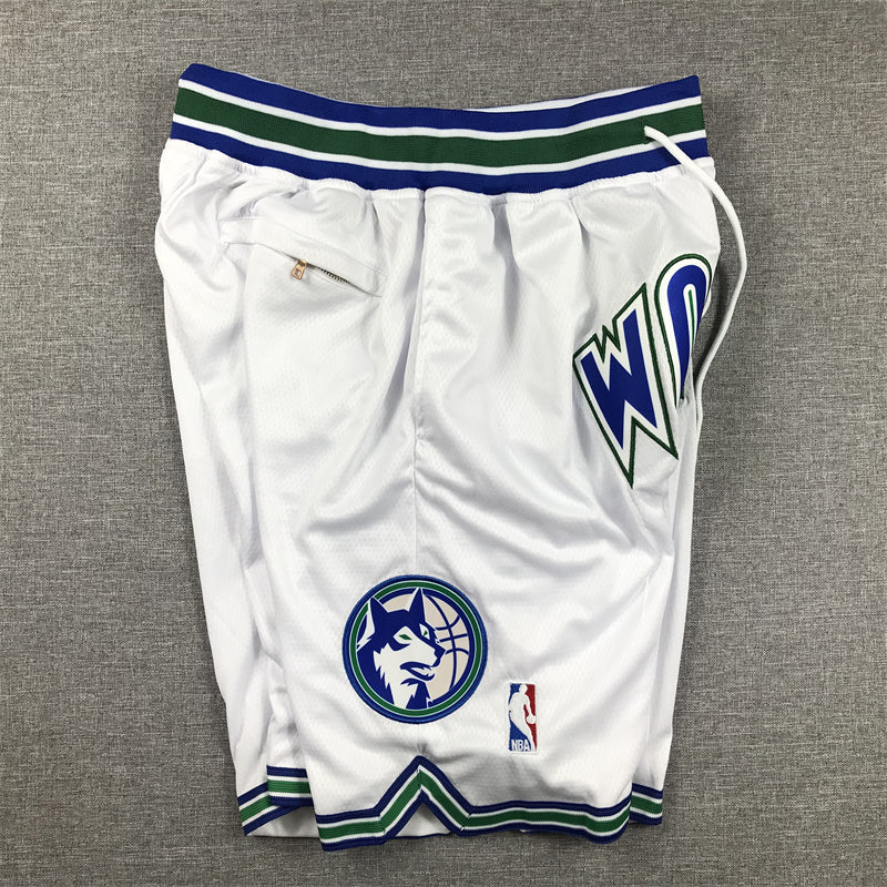 Men's Minnesota Timberwolves White Pocket Shorts1