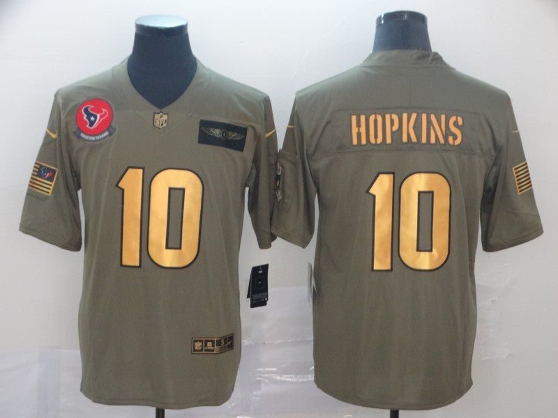 Men's Houston Texans DeAndre Hopkins #10 Brown Player Game Jersey1