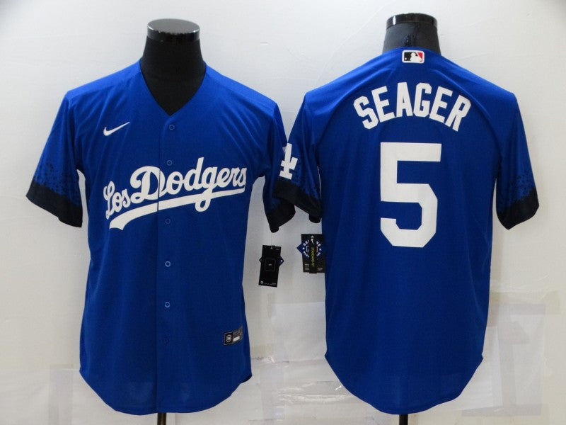 Men's Los Angeles Dodgers Corey Seager #5 Blue Stitched Jersey1