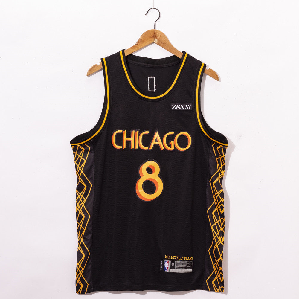Men's Chicago Bulls Zach LaVine #8 Black 2020/21 Swingman Jersey1 - City Edition