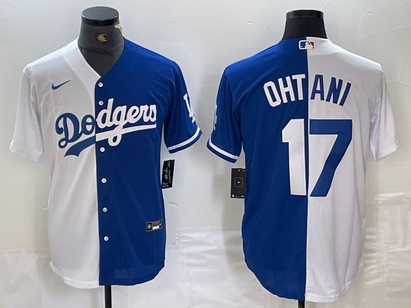 Men's Los Angeles Dodgers Shohei Ohtani #17 White/Blue Player Jersey1