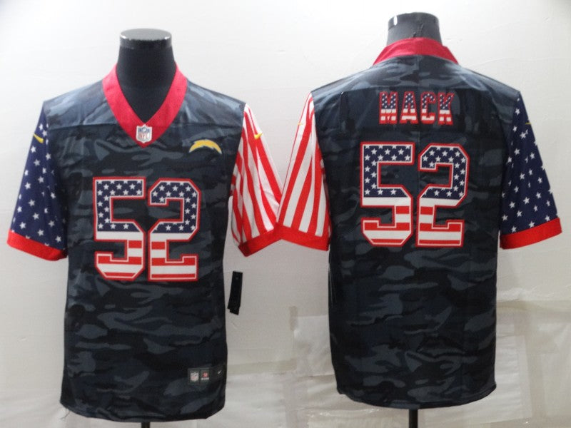 Men's Los Angeles Chargers Khalil Mack #52 Grey Camouflage Player Jersey1