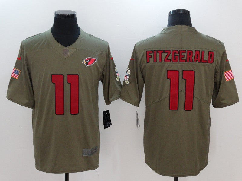 Men's Arizona Cardinals Larry Fitzgerald #11 Brown Player Game Jersey1