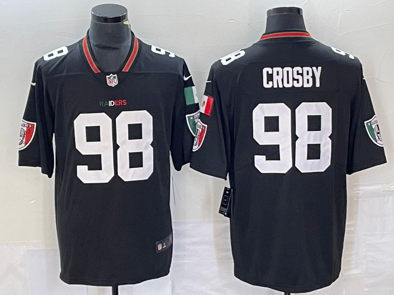 Men's Las Vegas Raiders Maxx Crosby #98 Black Vapor F.U.S.E. Limited Jersey1