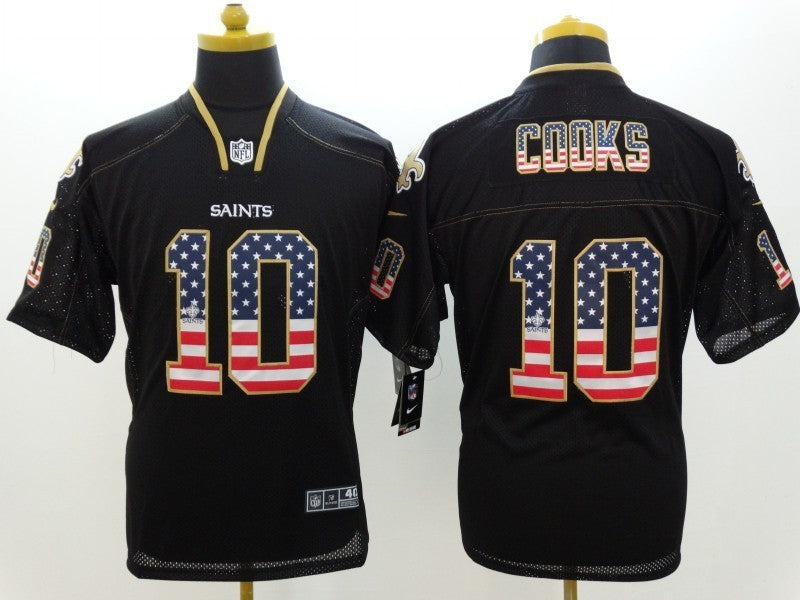 Men's New Orleans Saints Brandin Cooks #10 Black Player Game Jersey1