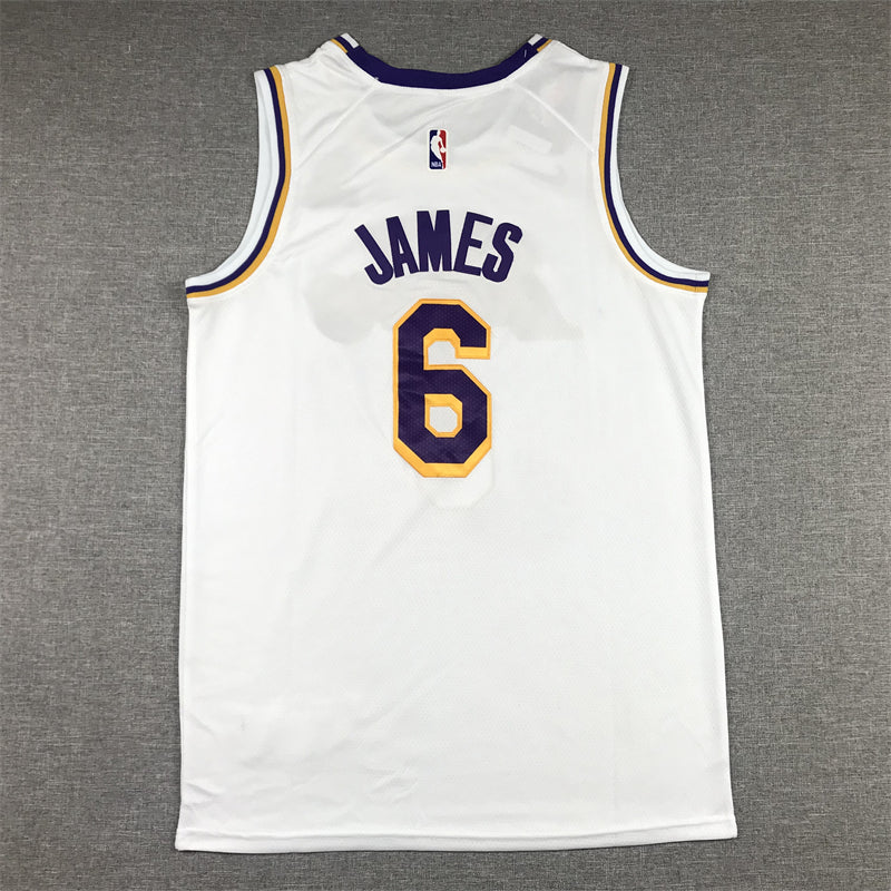 Men's Los Angeles Lakers LeBron James #6 White 2022/23 Swingman Jersey1 - Association Edition