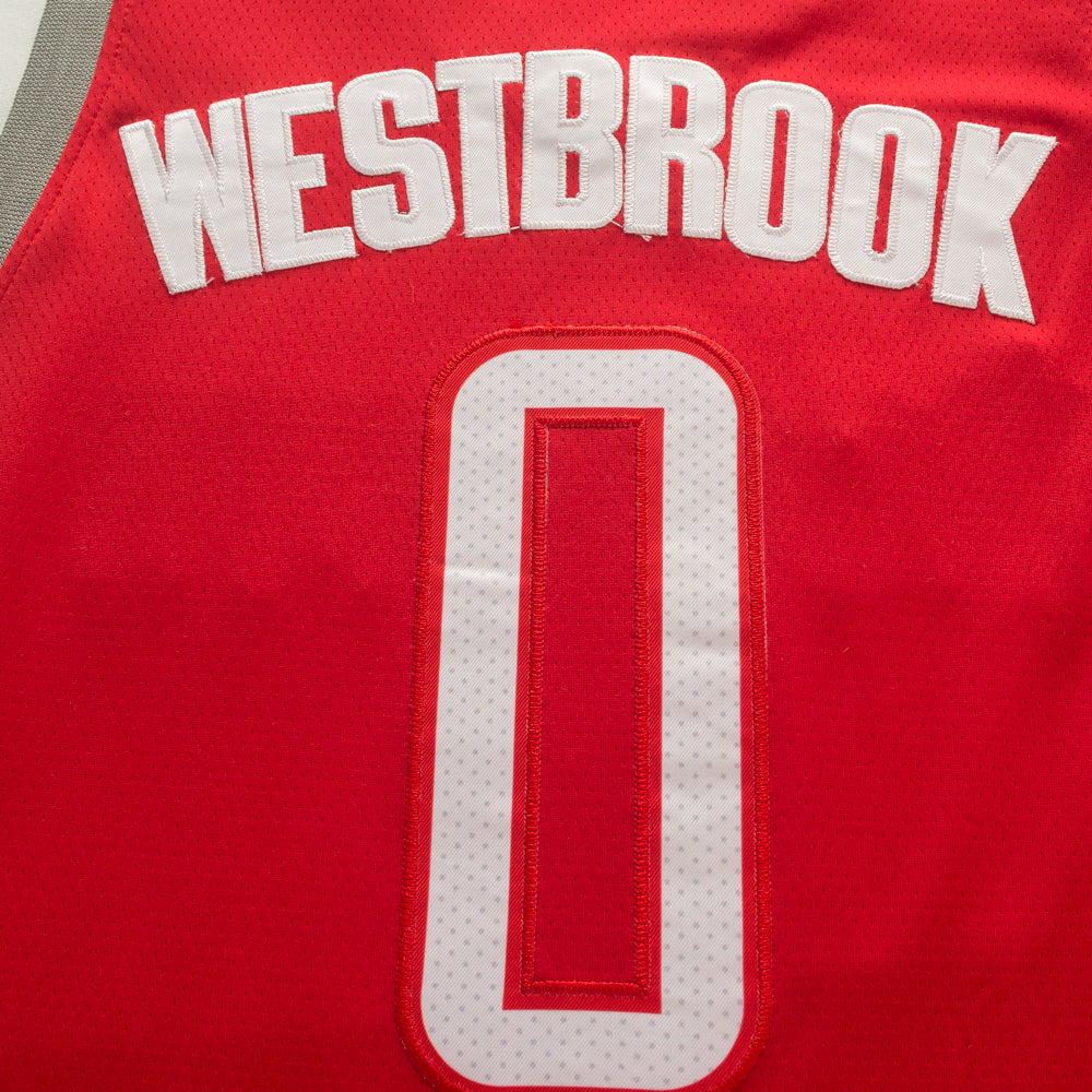 Men's Houston Rockets Russell Westbrook #0 Red Classics Swingman Jersey1