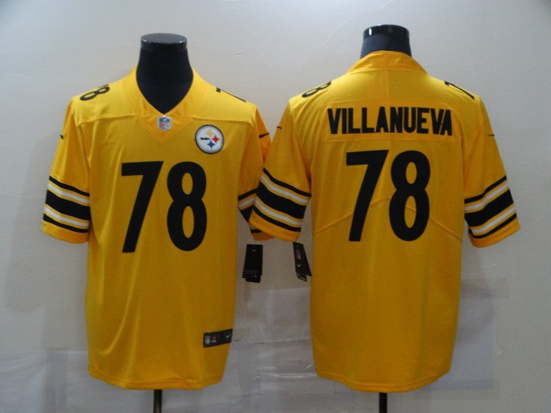 Men's Pittsburgh Steelers Alejandro Villanueva #78 Gold Inverted Team Game Jersey1