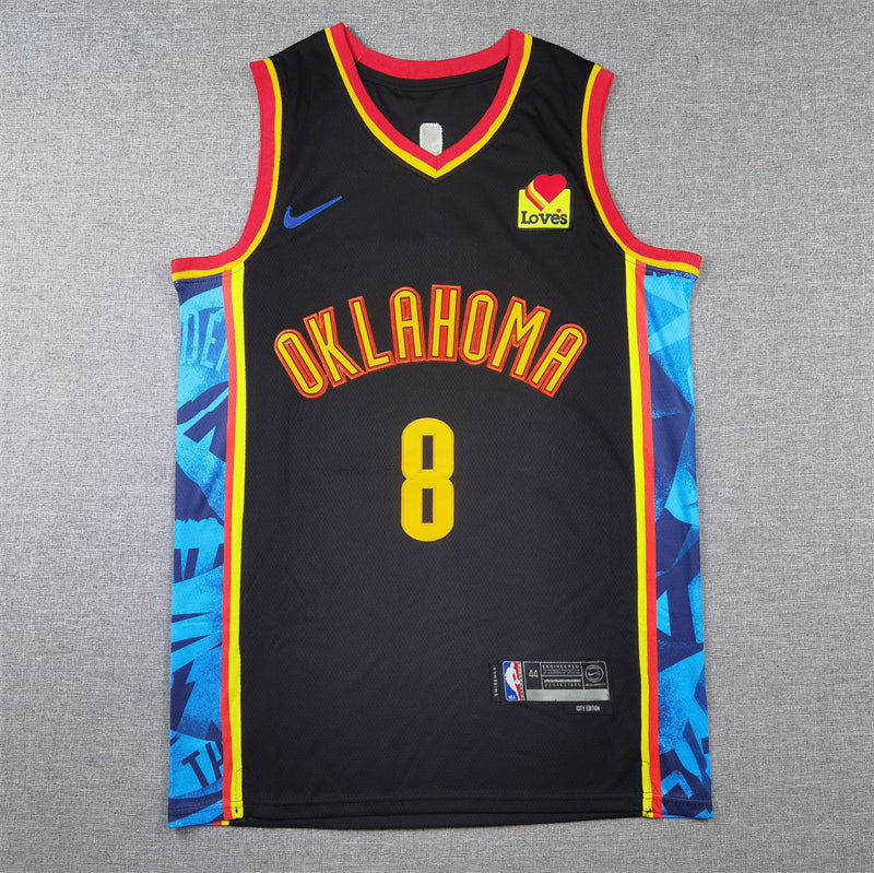 Men's Oklahoma City Thunder Jalen Williams #8 Black 2024/25 Swingman Player Jersey1 - City Edition