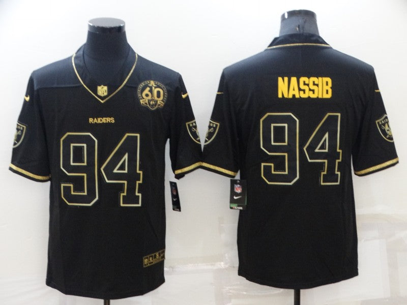 Men's Las Vegas Raiders Carl Nassib #94 Black Player Game Jersey1