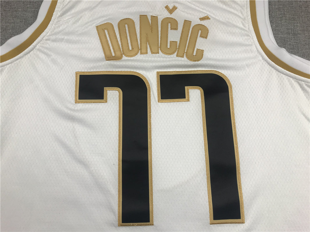 Men's Dallas Mavericks Luka Doncic #77 White Replica Jersey1