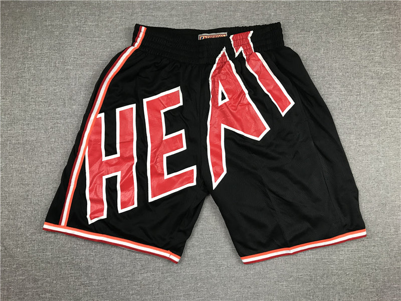 Men's Miami Heat Big Face Black Basketball Shorts1