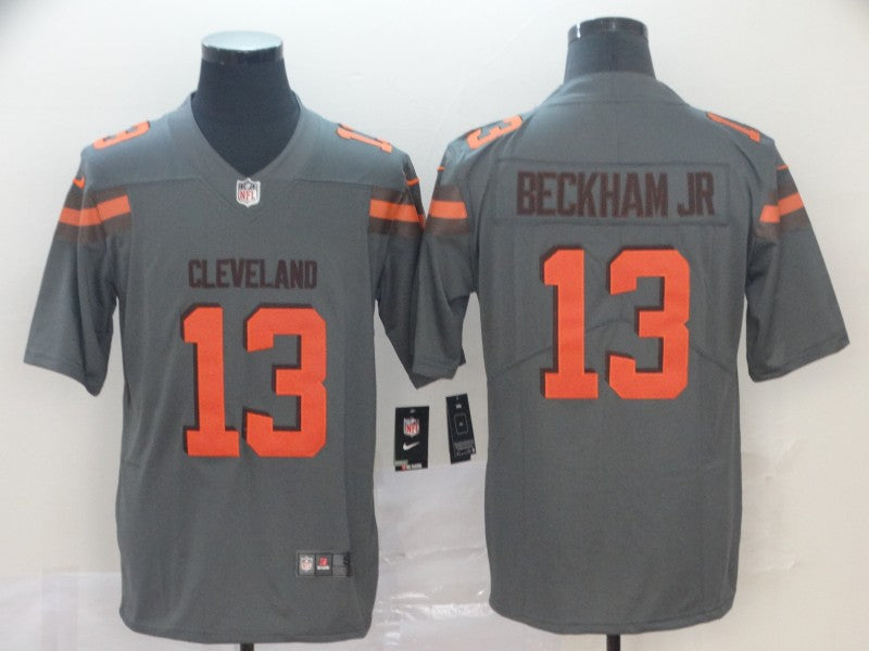 Men's Cleveland Browns Odell Beckham Jr. Gray Inverted Legend Jersey1