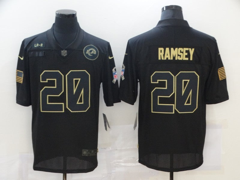 Men's Los Angeles Rams Jalen Ramsey #20 Black Game Player Jersey1