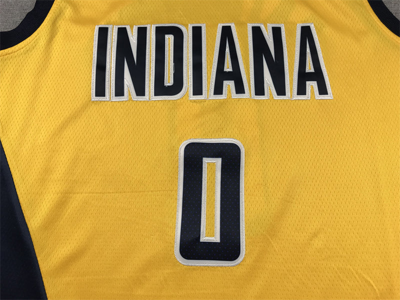 Men's Indiana Pacers Tyrese Haliburton #0 Gold Swingman Jersey1 - Statement Edition