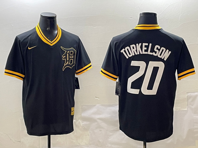 Men's Detroit Tigers Spencer Torkelson #20 Black Replica Player Jersey1
